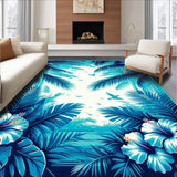 Ultra Soft Area Rug, Non Slip, Stain Resistant, Washable Area Rugs for Living Room, Bedroom, Cozy Island Getaway(Blue)