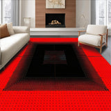 Ultra Soft Area Rug, Non Slip, Stain Resistant, Washable Area Rugs for Living Room, Bedroom, Eclectic Dark Patterned Surface Art(Red)