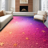 Ultra Soft Area Rug, Non Slip, Stain Resistant, Washable Area Rugs for Living Room, Bedroom, Star Glitter Ombre Bedroom Area Carpet(Pink)
