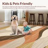 Ultra Soft Area Rug, Non Slip, Stain Resistant, Washable Area Rugs for Living Room, Bedroom, Rustic Warm Tones Design(Beige)