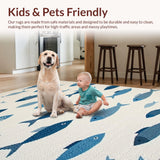 Ultra Soft Area Rug, Non Slip, Stain Resistant, Washable Area Rugs for Living Room, Bedroom, Rustic Underwater Scene Design(Beige)