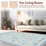 Ultra Soft Area Rug, Non Slip, Stain Resistant, Washable Area Rugs for Living Room, Bedroom, Sophisticated Knot Bow Rug Blue Decorative Mat with Refined Ribbon Design(Blue)