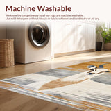 Ultra Soft Area Rug, Non Slip, Stain Resistant, Washable Area Rugs for Living Room, Bedroom, Chic Light Gray Animal Motif(Beige)
