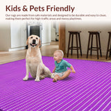Ultra Soft Area Rug, Non Slip, Stain Resistant, Washable Area Rugs for Living Room, Bedroom, Trendy Statement Piece with Fun Design(Purple)