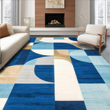 Ultra Soft Area Rug, Non Slip, Stain Resistant, Washable Area Rugs for Living Room, Bedroom, Vibrant Area Eco Friendly Reversible Mat for Patios(Blue)