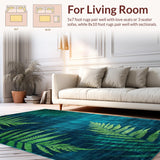 Ultra Soft Area Rug, Non Slip, Stain Resistant, Washable Area Rugs for Living Room, Bedroom, Elegant Circular Artful Expression(Blue)