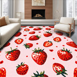 Ultra Soft Area Rug, Non Slip, Stain Resistant, Washable Area Rugs for Living Room, Bedroom, Sunny Vintage Fruit Arrangement(Pink)