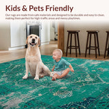 Ultra Soft Area Rug, Non Slip, Stain Resistant, Washable Area Rugs for Living Room, Bedroom, Sophisticated Green-Blue Harmony(Blue)