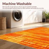 Ultra Soft Area Rug, Non Slip, Stain Resistant, Washable Area Rugs for Living Room, Bedroom, Chic Modern Artistic Textured Design(Orange)