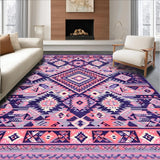 Ultra Soft Area Rug, Non Slip, Stain Resistant, Washable Area Rugs for Living Room, Bedroom, Colorful Southwestern Inspired Elegance(Purple)