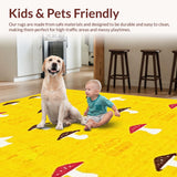 Ultra Soft Area Rug, Non Slip, Stain Resistant, Washable Area Rugs for Living Room, Bedroom, Lively Bright Colorful Design(Yellow)