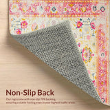 Ultra Soft Area Rug, Non Slip, Stain Resistant, Washable Area Rugs for Living Room, Bedroom, Radiant Pastel Lace Motif(Yellow)