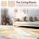 Ultra Soft Area Rug, Non Slip, Stain Resistant, Washable Area Rugs for Living Room, Bedroom, Beige Abstract Area Chic Design(Beige)