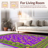 Ultra Soft Area Rug, Non Slip, Stain Resistant, Washable Area Rugs for Living Room, Bedroom, Vibrant Carnival Color Splash(Purple)