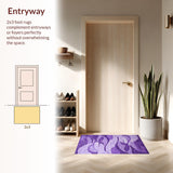 Ultra Soft Area Rug, Non Slip, Stain Resistant, Washable Area Rugs for Living Room, Bedroom, Elegant High-Pile Ombre Effect(Purple)