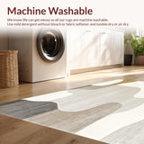 Ultra Soft Area Rug, Non Slip, Stain Resistant, Washable Area Rugs for Living Room, Bedroom, Abstract Feline Beige Area Scratching Mat for Happy Paws & Furniture(Beige)