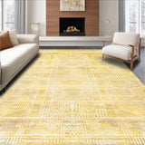 Ultra Soft Area Rug, Non Slip, Stain Resistant, Washable Area Rugs for Living Room, Bedroom, Rustic Elegance Beige Yellow Low Pile Floor Mat(Gold)