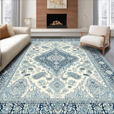 Ultra Soft Area Rug, Non Slip, Stain Resistant, Washable Area Rugs for Living Room, Bedroom, Chic Glam Paisley Aesthetic(Ivory)