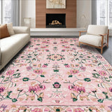 Ultra Soft Area Rug, Non Slip, Stain Resistant, Washable Area Rugs for Living Room, Bedroom, Modern Artistic Floral Accent(Pink)