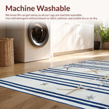 Ultra Soft Area Rug, Non Slip, Stain Resistant, Washable Area Rugs for Living Room, Bedroom, Trendy Nautical Patterned Decor Piece(Gray)