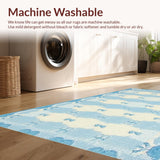 Ultra Soft Area Rug, Non Slip, Stain Resistant, Washable Area Rugs for Living Room, Bedroom, Charming Microfiber Bow Floor Mat With Coquette Design For Sweet Home(Blue)