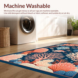 Ultra Soft Area Rug, Non Slip, Stain Resistant, Washable Area Rugs for Living Room, Bedroom, Rustic Navy Diamond Arrangement(Blue)