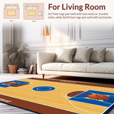 Ultra Soft Area Rug, Non Slip, Stain Resistant, Washable Area Rugs for Living Room, Bedroom, Contemporary Athletic Graphic Design(Brown)