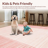 Ultra Soft Area Rug, Non Slip, Stain Resistant, Washable Area Rugs for Living Room, Bedroom, Chic Pastel Tassel Elegance(Pink)
