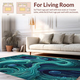 Ultra Soft Area Rug, Non Slip, Stain Resistant, Washable Area Rugs for Living Room, Bedroom, Mystic Kraken Tentacle Area Rug(Blue)