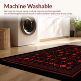 Ultra Soft Area Rug, Non Slip, Stain Resistant, Washable Area Rugs for Living Room, Bedroom, Trendy Soft Edge Dice Concept(Red)