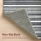 Ultra Soft Area Rug, Non Slip, Stain Resistant, Washable Area Rugs for Living Room, Bedroom, Bold Black & White Runner(Black)