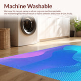 Ultra Soft Area Rug, Non Slip, Stain Resistant, Washable Area Rugs for Living Room, Bedroom, Artful Gradient Swirl Motif(Blue)