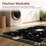 Ultra Soft Area Rug, Non Slip, Stain Resistant, Washable Area Rugs for Living Room, Bedroom, Vintage Gothic Trellis Aesthetic(Black)