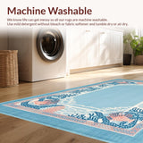 Ultra Soft Area Rug, Non Slip, Stain Resistant, Washable Area Rugs for Living Room, Bedroom, Transitional Beach Vibe Aesthetic(Blue)