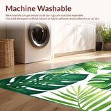 Ultra Soft Area Rug, Non Slip, Stain Resistant, Washable Area Rugs for Living Room, Bedroom, Vibrant Green Botanical Fusion(Green)