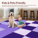 Ultra Soft Area Rug, Non Slip, Stain Resistant, Washable Area Rugs for Living Room, Bedroom, Chic Lavender Minimalist Layout(Purple)