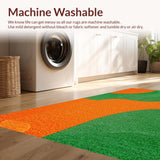 Ultra Soft Area Rug, Non Slip, Stain Resistant, Washable Area Rugs for Living Room, Bedroom, Colorful Abstract Kids Playroom Non-Shedding Carpet(Orange)