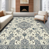Ultra Soft Area Rug, Non Slip, Stain Resistant, Washable Area Rugs for Living Room, Bedroom, Shag & Non Shedding Grey Beige(White)
