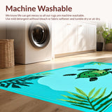 Ultra Soft Area Rug, Non Slip, Stain Resistant, Washable Area Rugs for Living Room, Bedroom, Vibrant Oceanic Animal Motif(Blue)