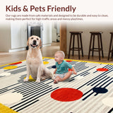 Ultra Soft Area Rug, Non Slip, Stain Resistant, Washable Area Rugs for Living Room, Bedroom, Whimsical Multi-Colored Polka Dot Delight(Yellow)