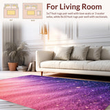 Ultra Soft Area Rug, Non Slip, Stain Resistant, Washable Area Rugs for Living Room, Bedroom, Luxurious Fluffy Pastel Living Room Rug(Purple)