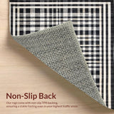 Ultra Soft Area Rug, Non Slip, Stain Resistant, Washable Area Rugs for Living Room, Bedroom, Minimalist Stripe Bedroom Rug(Black)