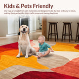 Ultra Soft Area Rug, Non Slip, Stain Resistant, Washable Area Rugs for Living Room, Bedroom, Vibrant Abstract Art(Orange)