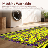 Ultra Soft Area Rug, Non Slip, Stain Resistant, Washable Area Rugs for Living Room, Bedroom, Dynamic Artistic Celebration Style(Yellow)