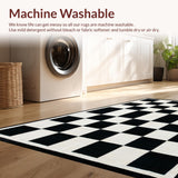 Ultra Soft Area Rug, Non Slip, Stain Resistant, Washable Area Rugs for Living Room, Bedroom, Contemporary Lattice Patterned Elegance(Black)