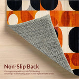 Ultra Soft Area Rug, Non Slip, Stain Resistant, Washable Area Rugs for Living Room, Bedroom, Stylish Polygonal Rug with Aesthetic Modern Lines(Orange)