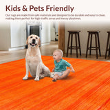 Ultra Soft Area Rug, Non Slip, Stain Resistant, Washable Area Rugs for Living Room, Bedroom, Modern Bold Solid Appeal(Orange)