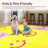 Ultra Soft Area Rug, Non Slip, Stain Resistant, Washable Area Rugs for Living Room, Bedroom, Charming Cartoon-Inspired Decor(Yellow)