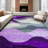 Ultra Soft Area Rug, Non Slip, Stain Resistant, Washable Area Rugs for Living Room, Bedroom, Dynamic Abstract Shapes Ensemble(Purple)
