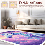 Ultra Soft Area Rug, Non Slip, Stain Resistant, Washable Area Rugs for Living Room, Bedroom, Fluffy Plush Rainbow Carpet for Kids Playroom(Orange)